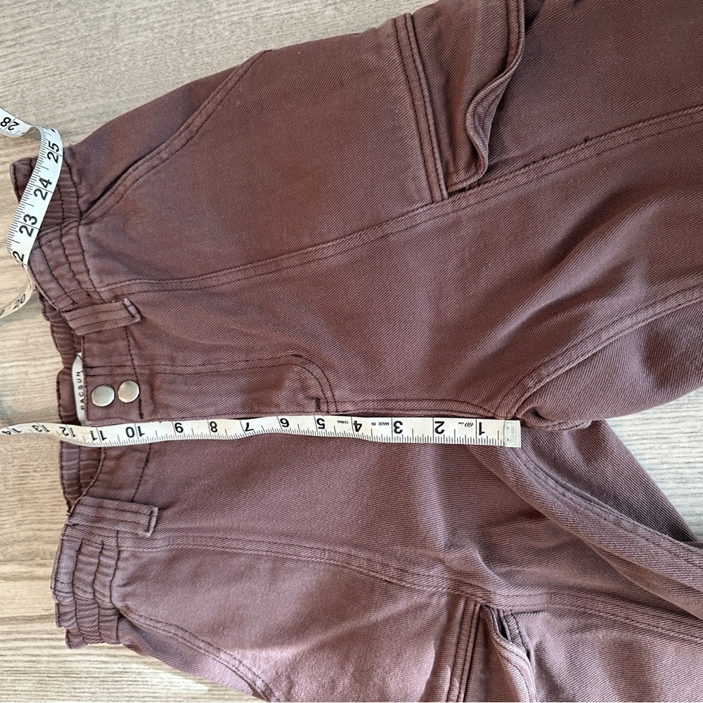 Pacsun Brown Elastic High Waist Cargo Jeans Medium - Picture 13 of 14